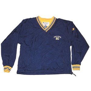 Vintage 1990s Ithica College Champion Pullover Cotton Lined Windbreaker Medium